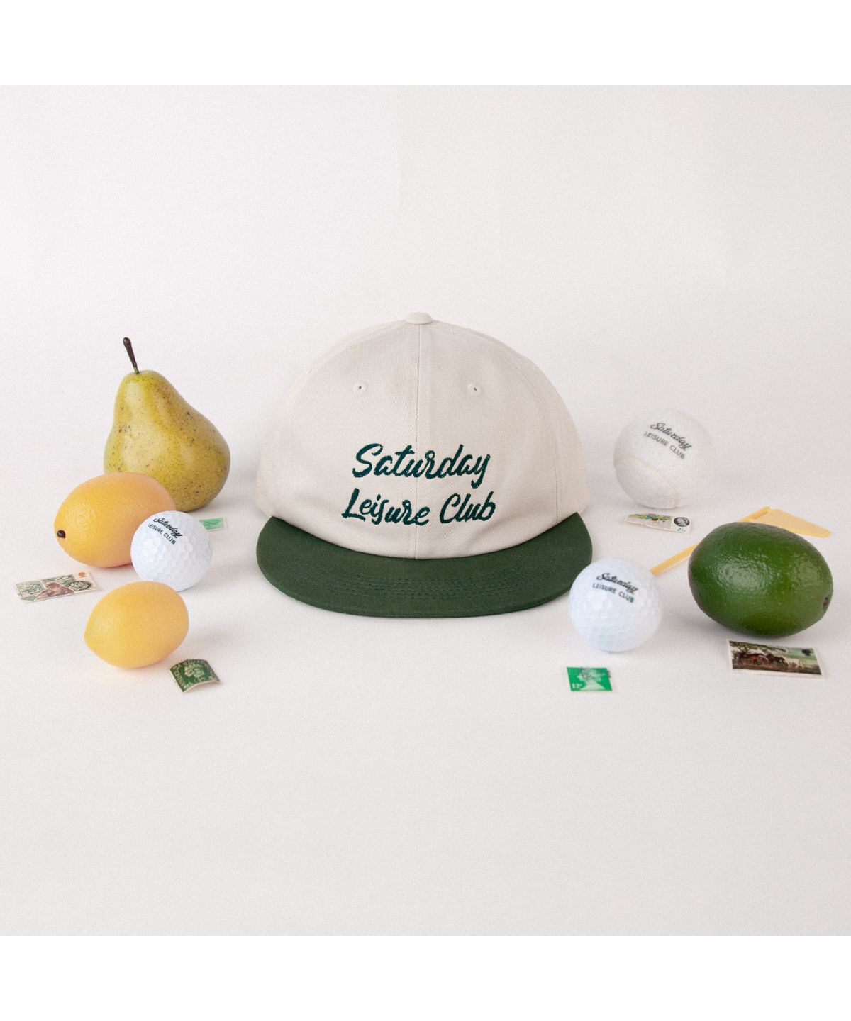 세러데이 레저 클럽(SATURDAY LEISURE CLUB) Leisure Ball Cap - British Racing Green & Ivory