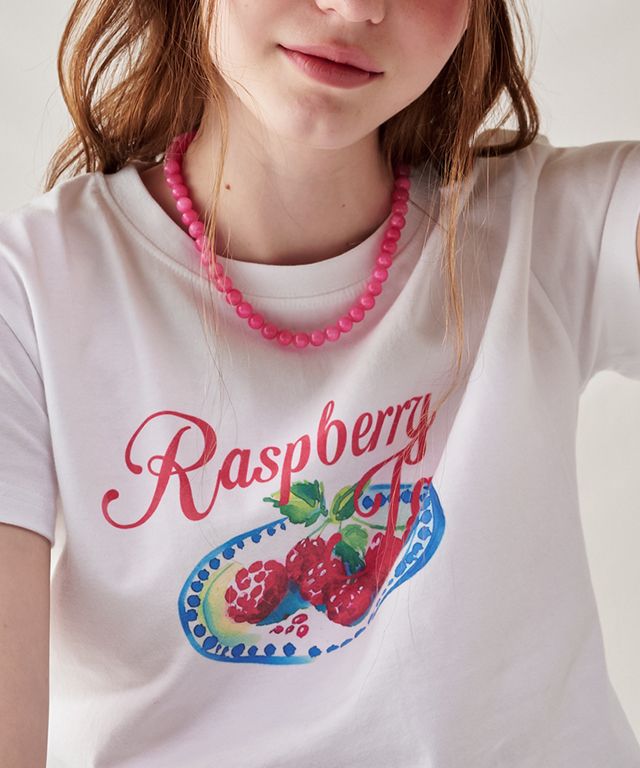 Tシャツ・カットソー RONRON RASPBERRY JAM RAGLAN CROP T SHIRT 4BKH166 RONRON] RASPBERRY JAM RAGLAN CROP Tシャツ☆新作・24SS
