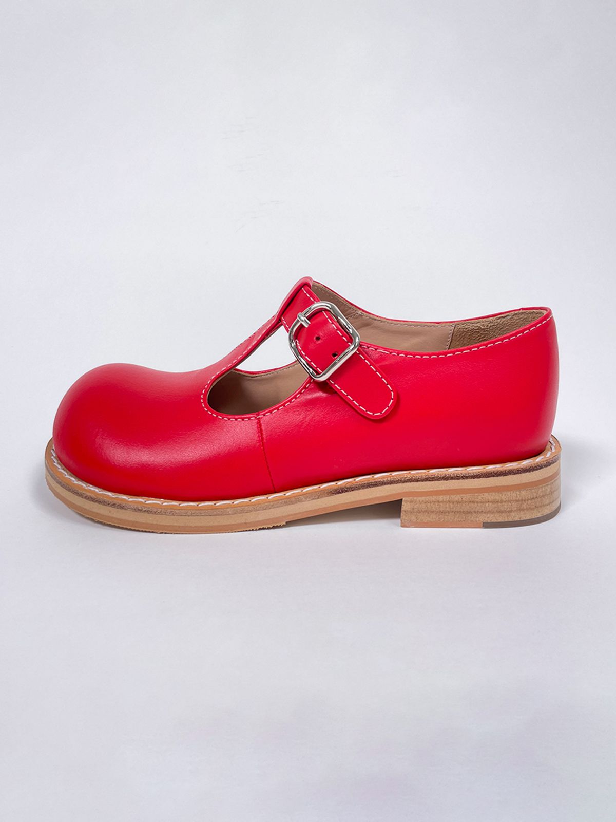 히푸(hippu) T Strap Shoes Women [Red]