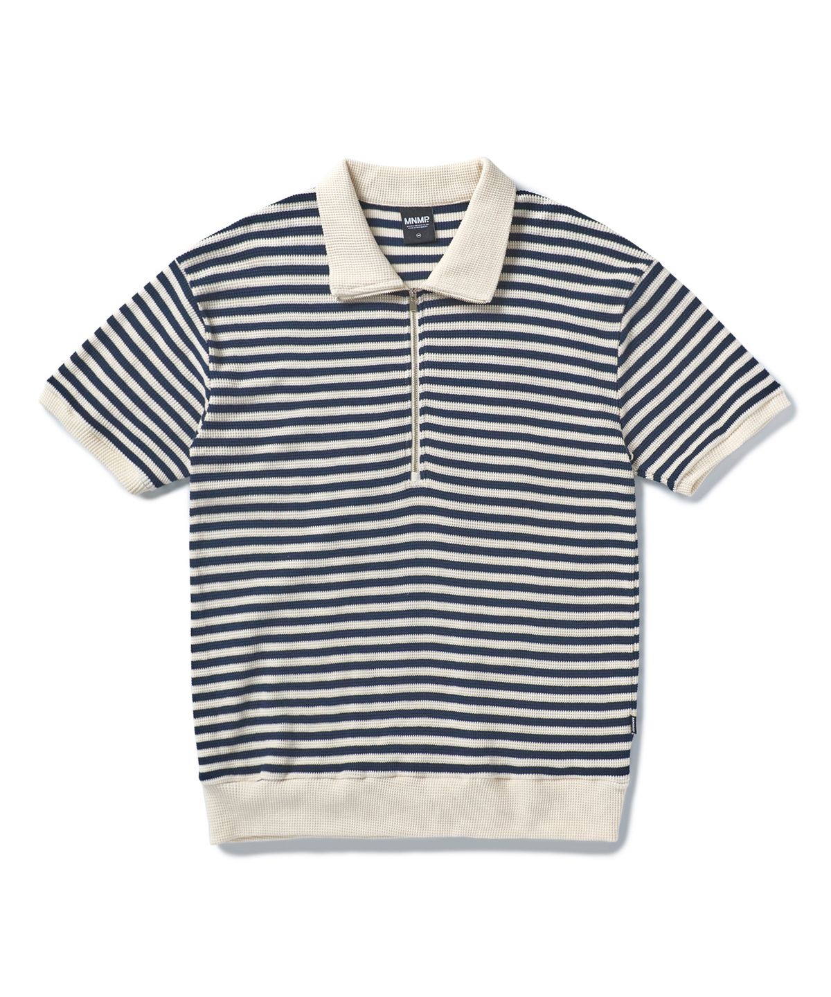 미니멀프로젝트(MINIMALPROJECT) 와플 지퍼 카라 반팔티 MKT102 [NAVY]