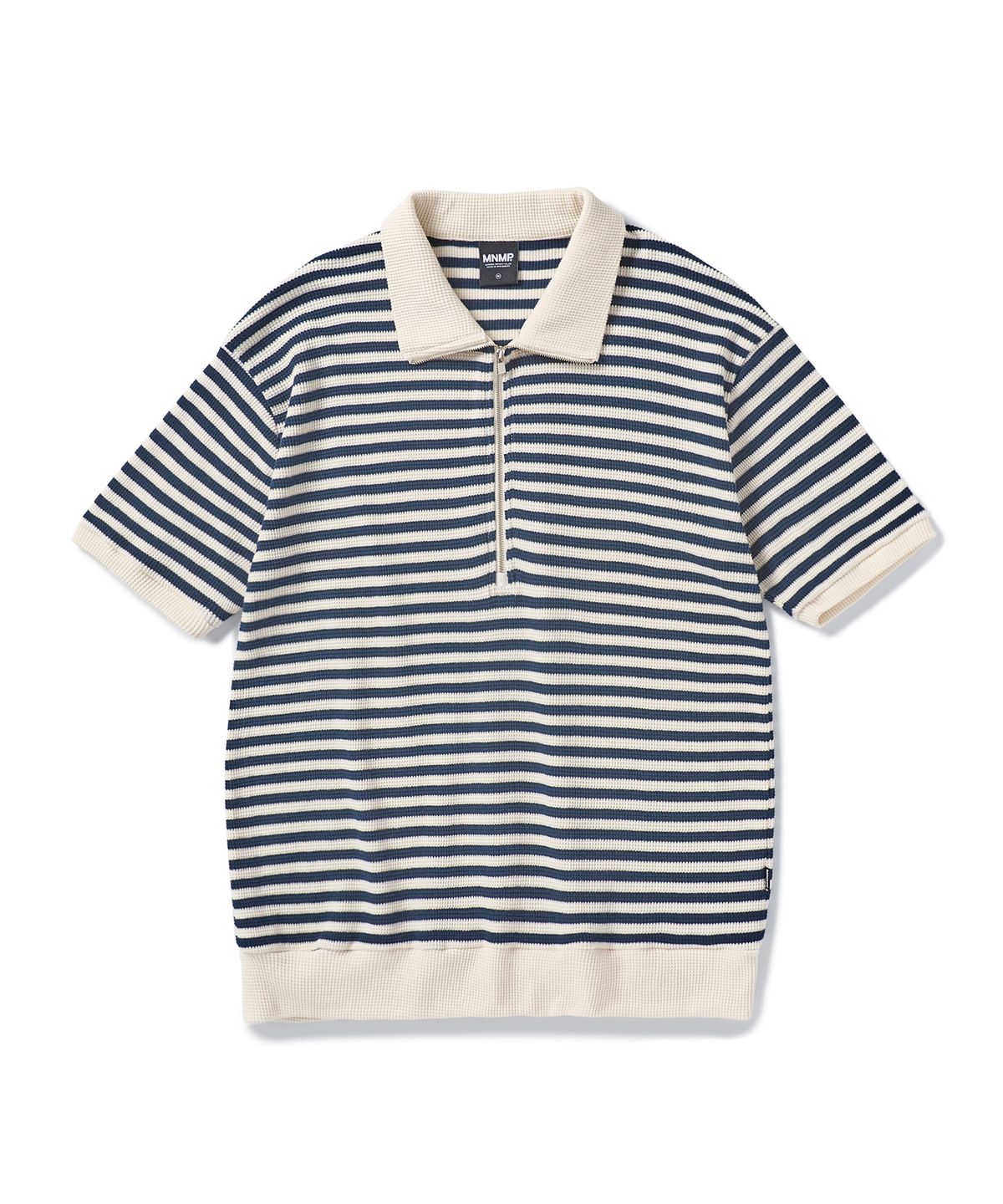 미니멀프로젝트(MINIMALPROJECT) 와플 지퍼 카라 반팔티 MKT102 [NAVY]
