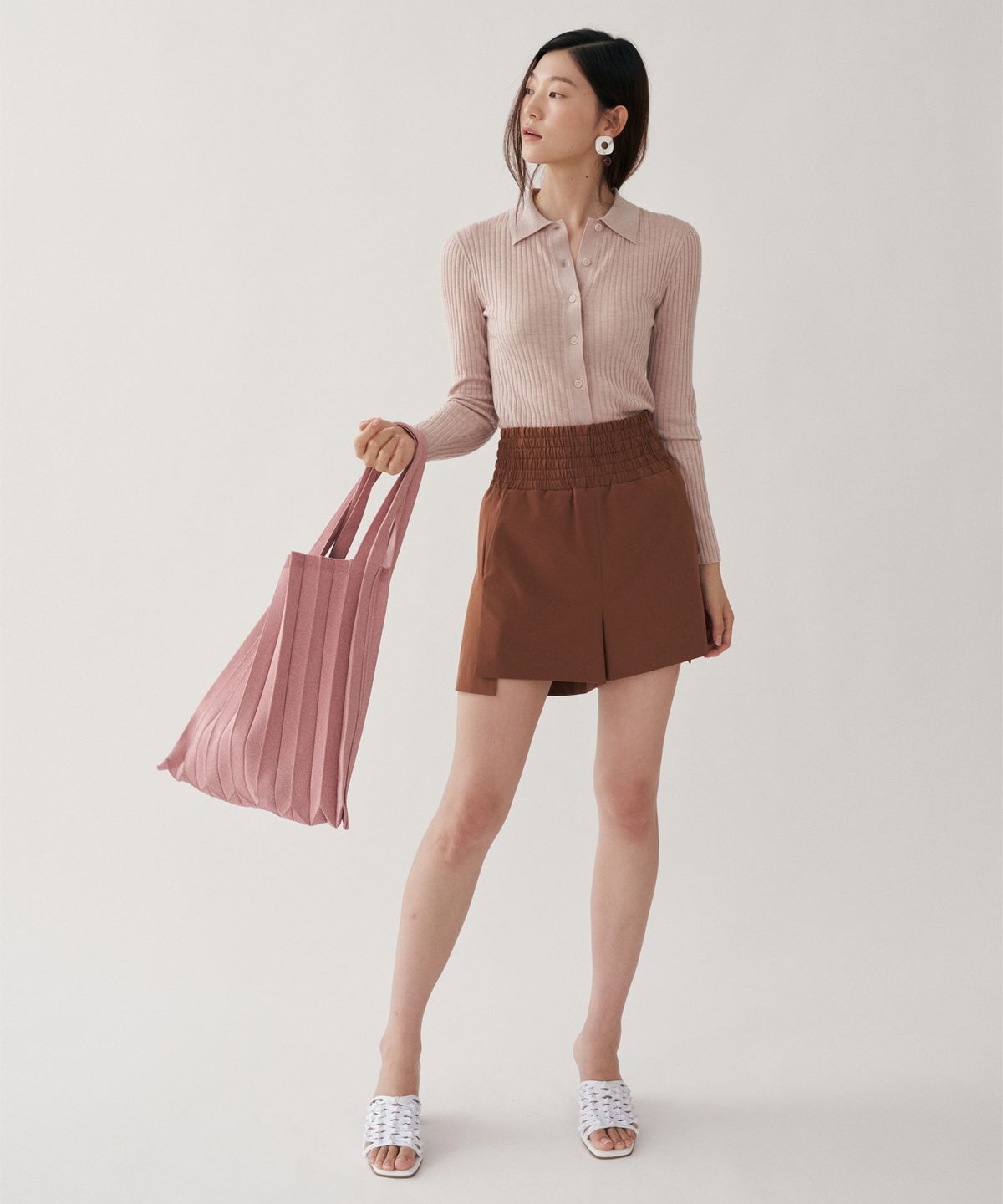 플리츠마마(PLEATSMAMA) 토트백 글리터로즈골드