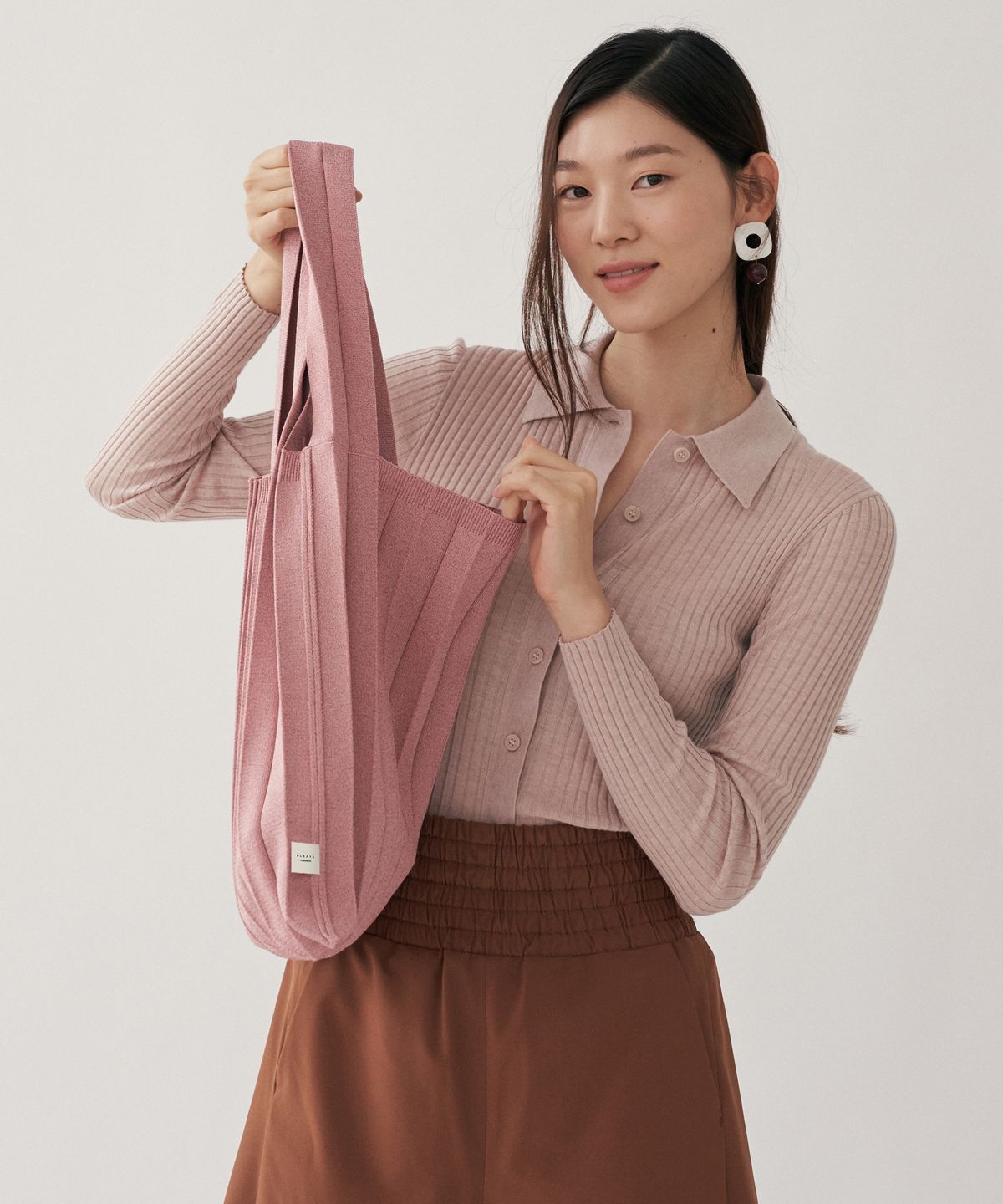 플리츠마마(PLEATSMAMA) 토트백 글리터로즈골드