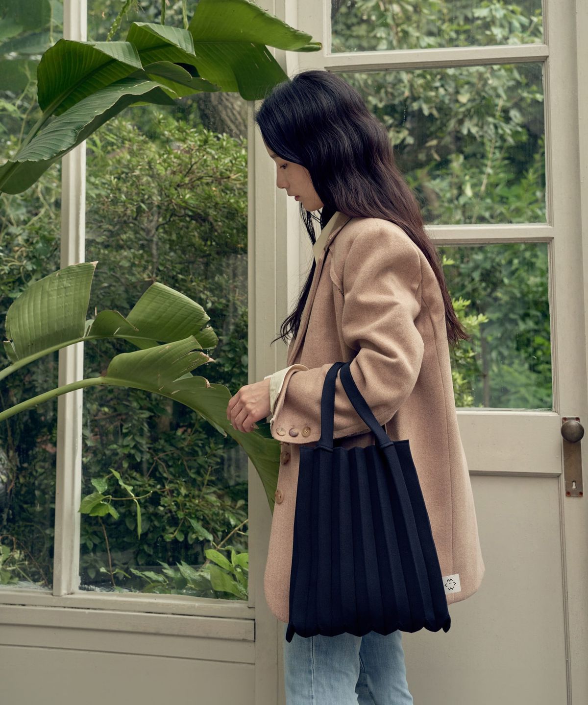 플리츠마마(PLEATSMAMA) 토트백 자카드미드나잇