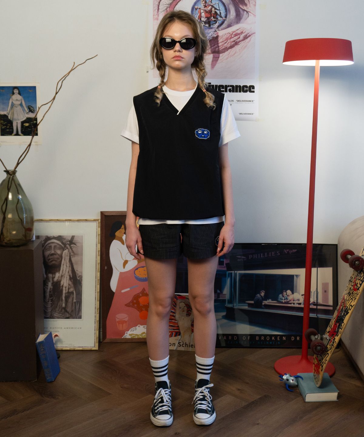 슈브토(SHVTO) Stripe boxer shorts black
