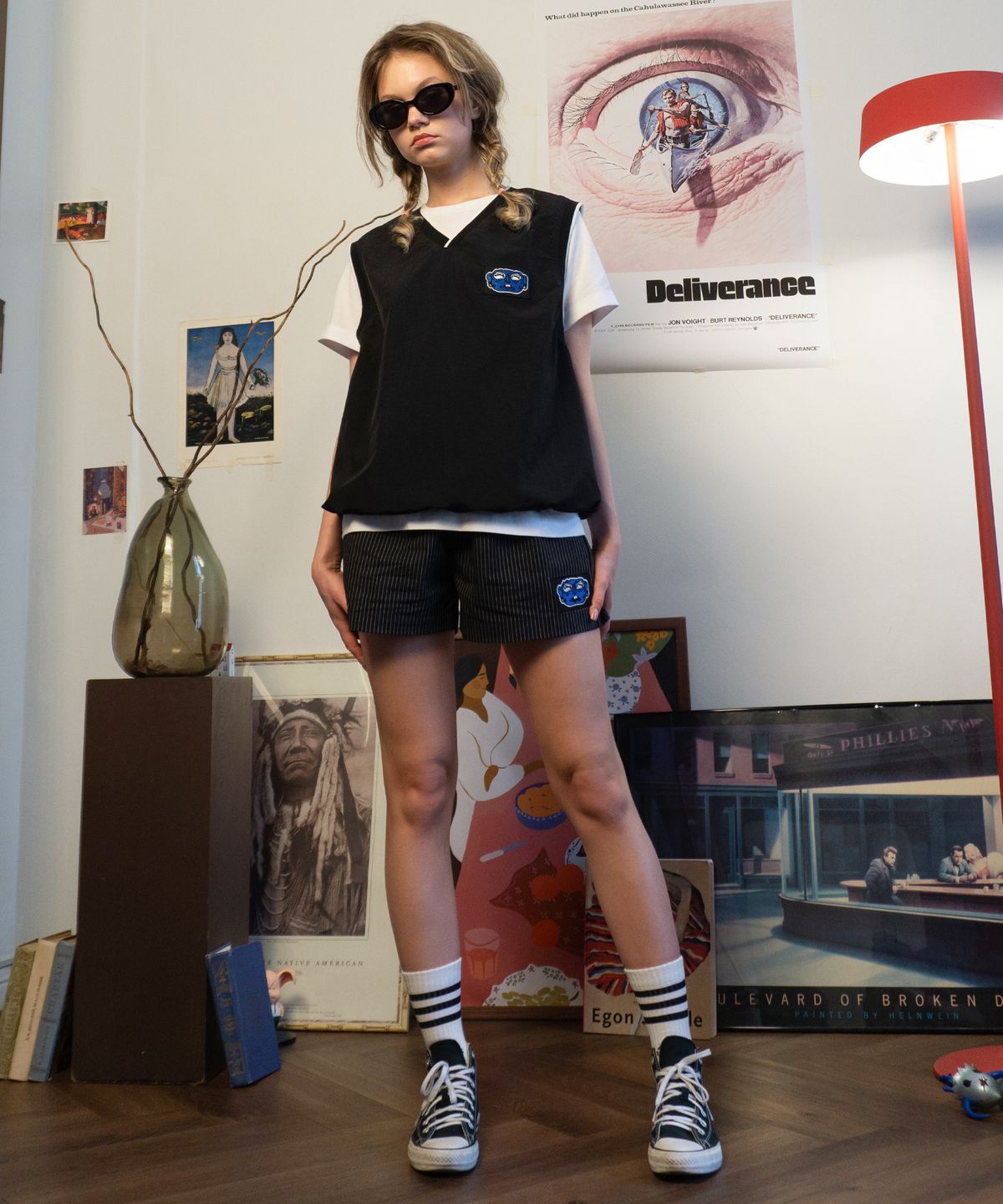 슈브토(SHVTO) Stripe boxer shorts black