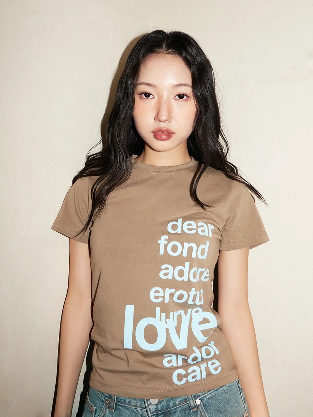 오피쉬(OAFISH) LETTERING T-SHIRT, BROWN