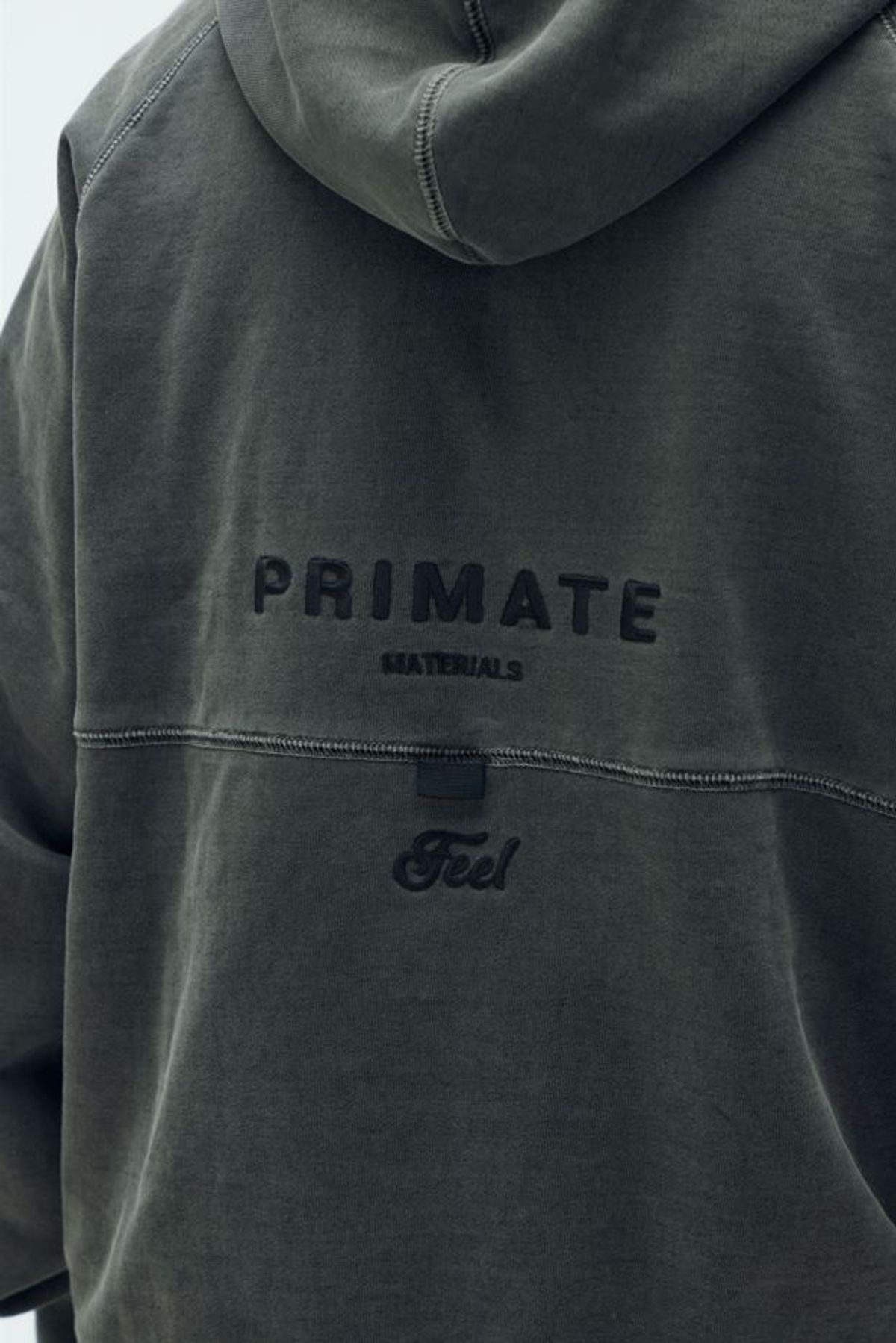 필이너프(FEELENUFF) [PRIMATE X FEELENUFF] REVIVAL ROPE HOODIE PIGMENT BLACK