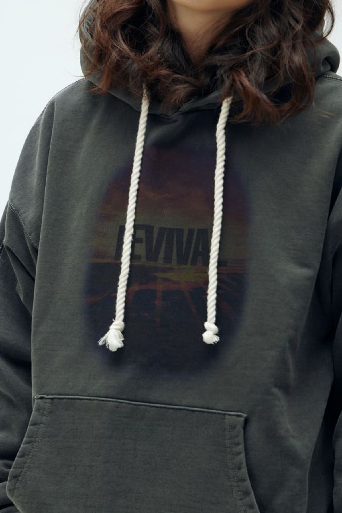 필이너프(FEELENUFF) [PRIMATE X FEELENUFF] REVIVAL ROPE HOODIE PIGMENT BLACK