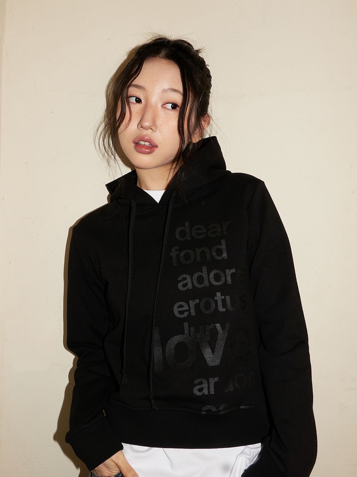 오피쉬(OAFISH) LETTERING HOODIE, BLACK