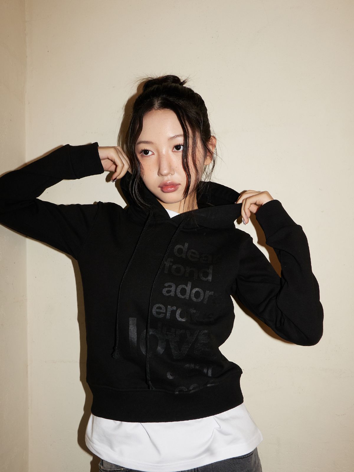 오피쉬(OAFISH) LETTERING HOODIE, BLACK