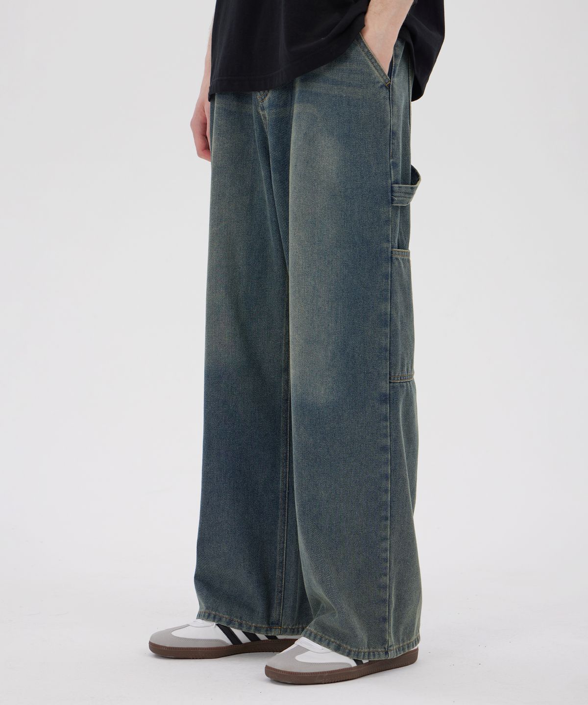 디스펑트(DYSFUNCT) KEY RING WASHING DENIM PANTS(BLUE)