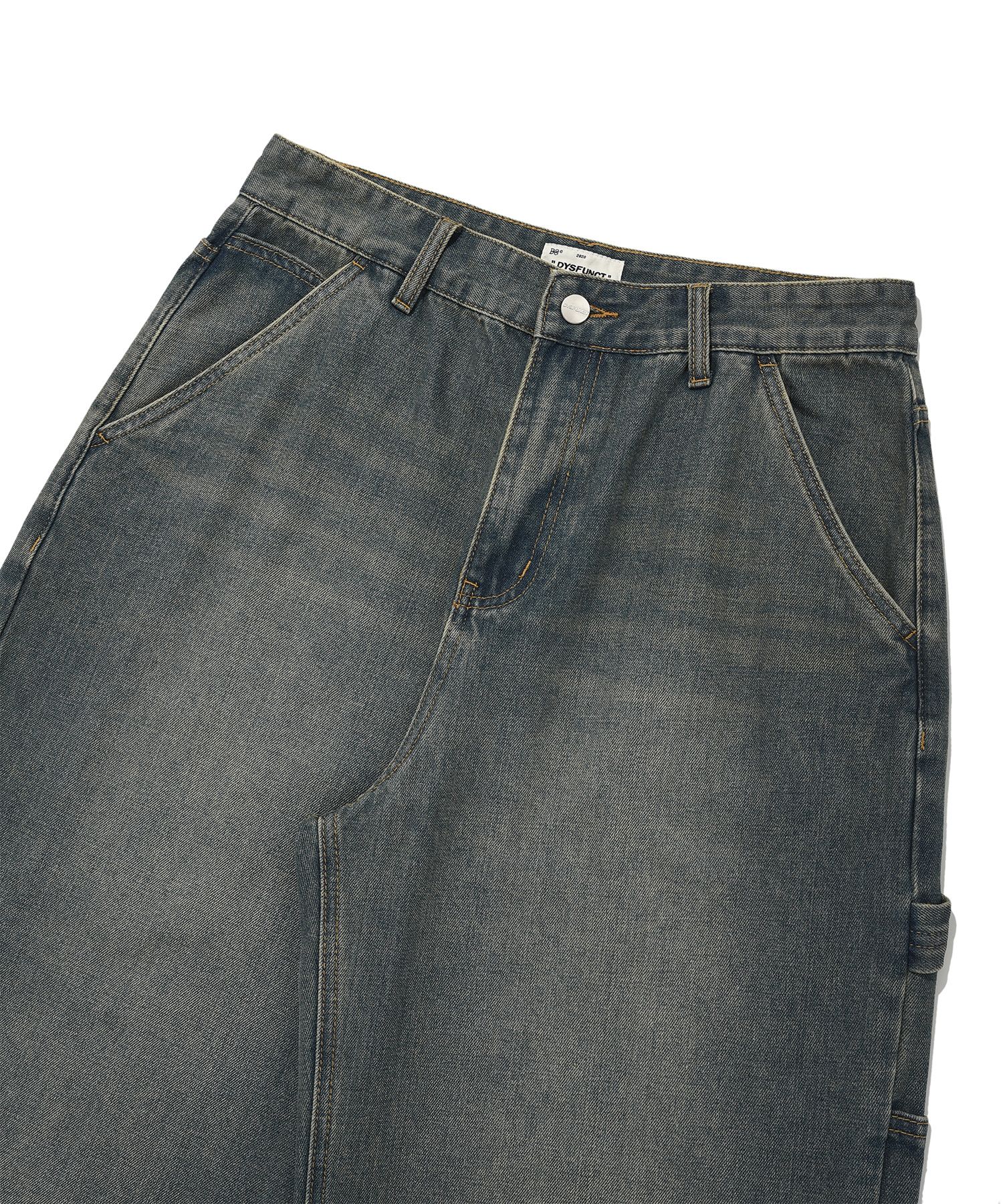 MUSINSA | DYSFUNCT KEY RING WASHING DENIM PANTS(BLUE)