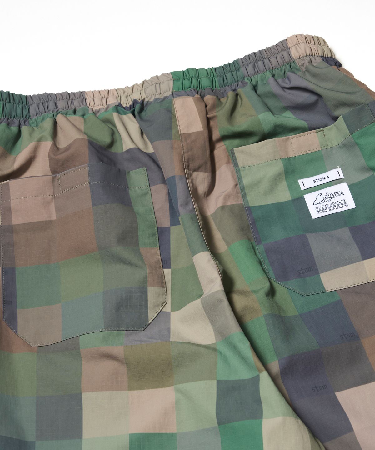 스티그마(STIGMA) Square Camouflage Super Wide Jogger Pants Green