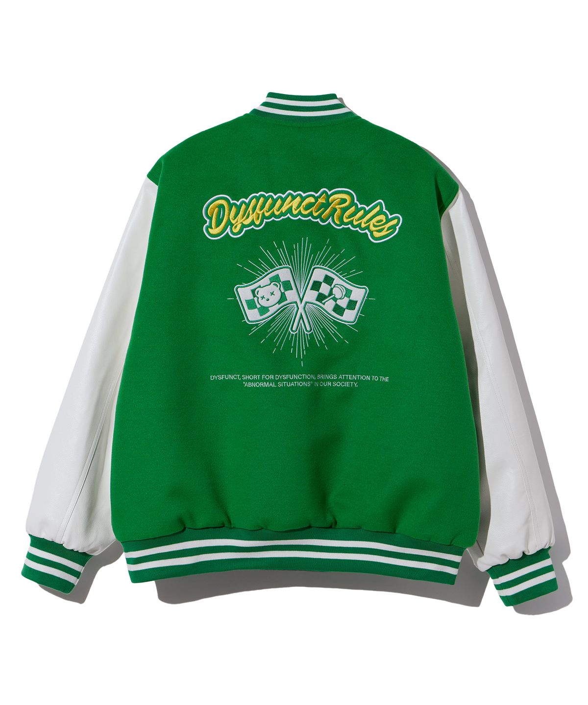 디스펑트(DYSFUNCT) D LOGO STADIUM JACKET (GREEN)