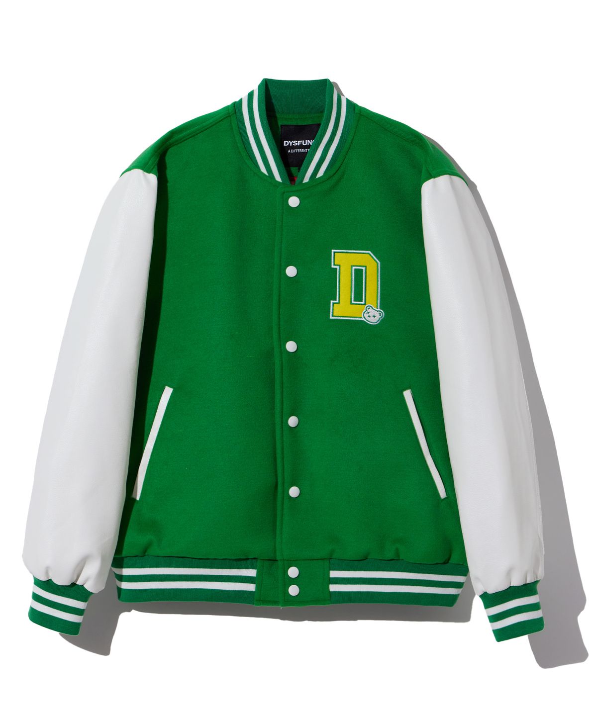 디스펑트(DYSFUNCT) D LOGO STADIUM JACKET (GREEN)