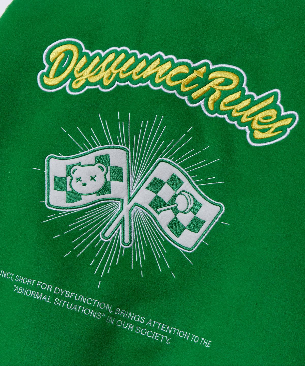 디스펑트(DYSFUNCT) D LOGO STADIUM JACKET (GREEN)