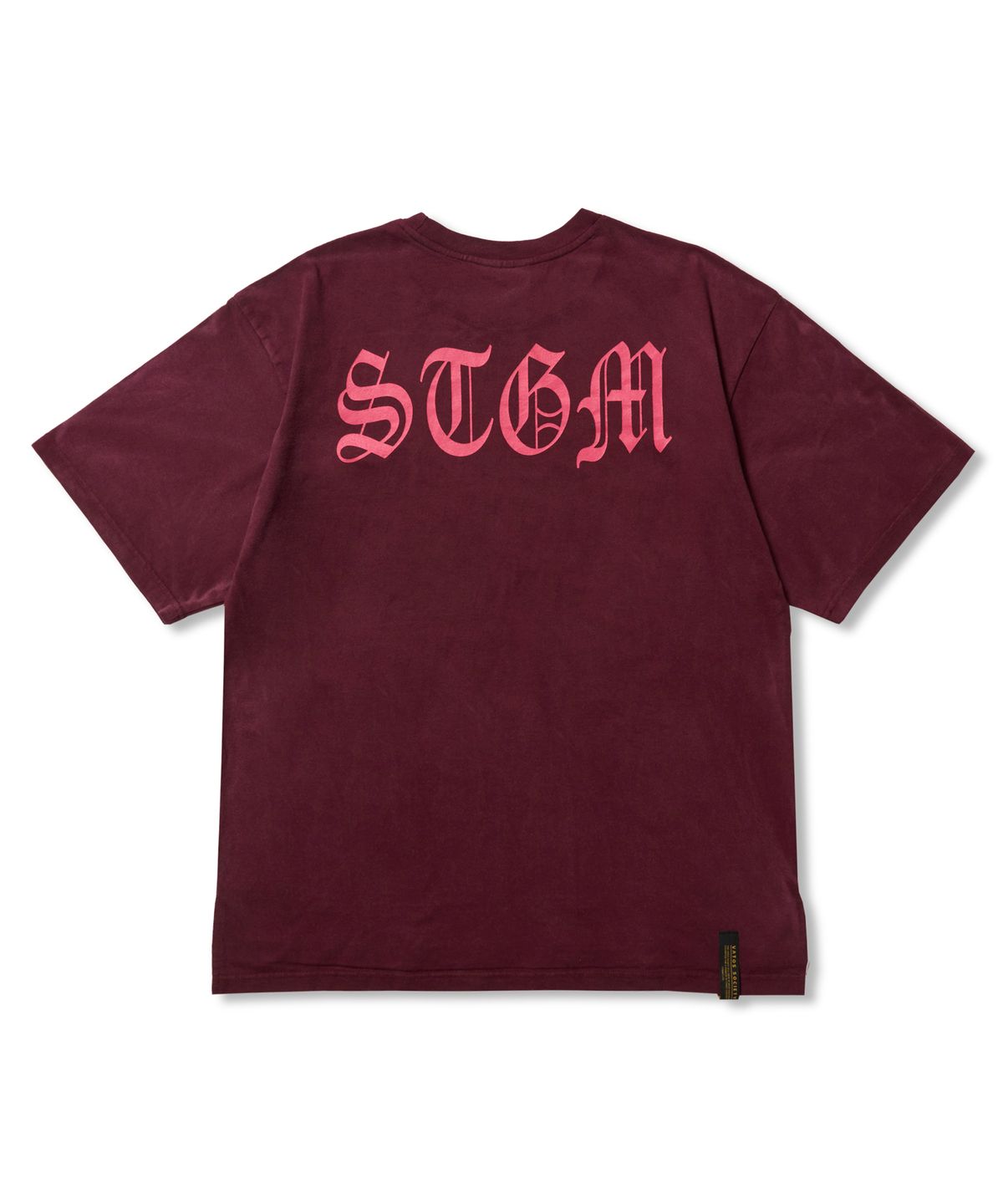 스티그마(STIGMA) Paranoid TV Vintage-Like Washed Oversized Short Sleeves T-Shirts Burgundy