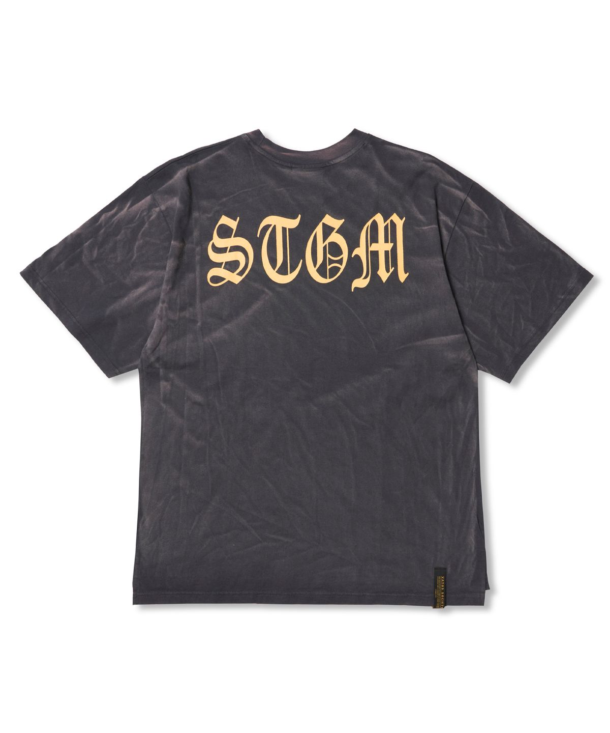 스티그마(STIGMA) Paranoid TV Vintage-Like Washed Oversized Short Sleeves T-Shirts Charcoal