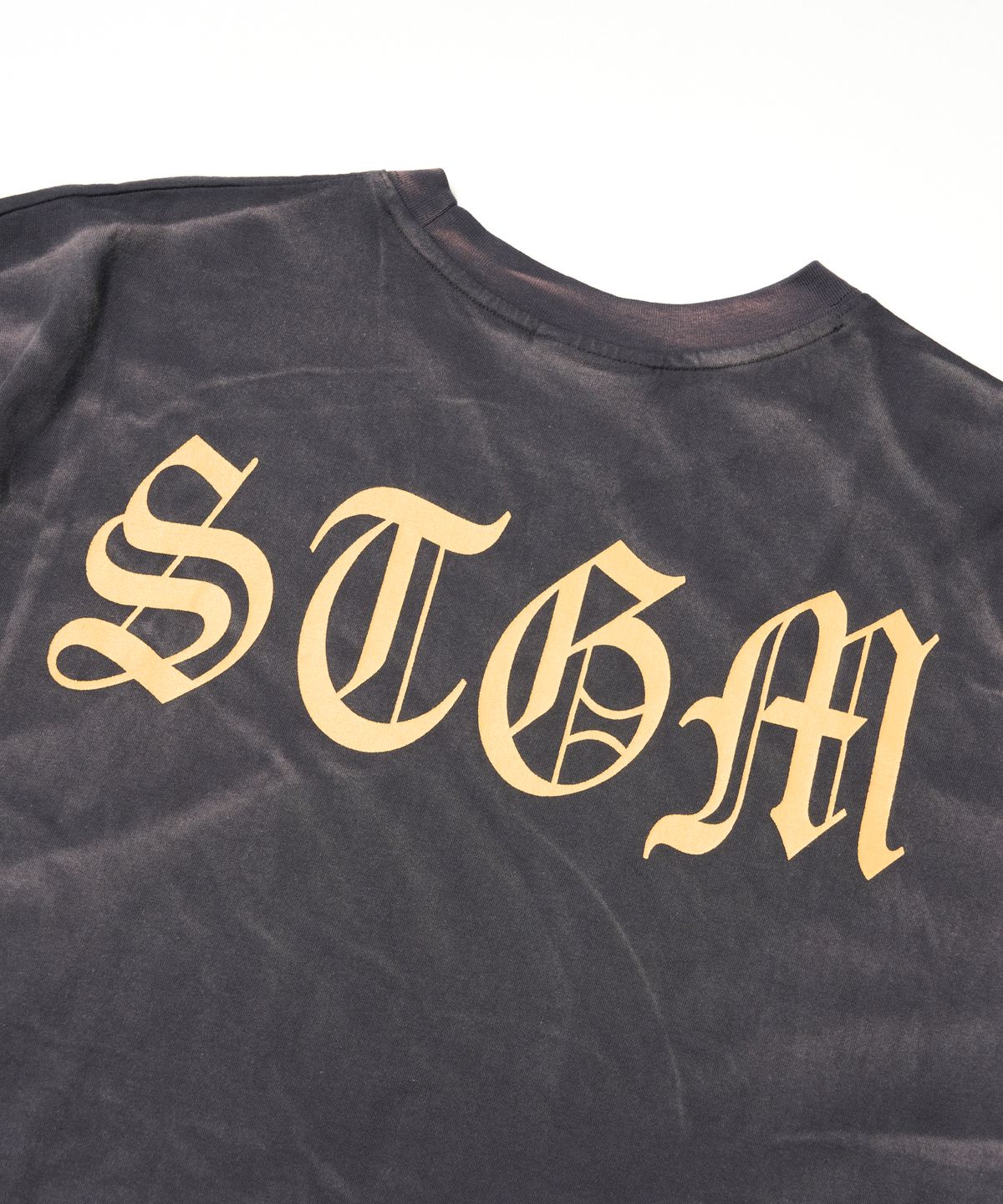 스티그마(STIGMA) Paranoid TV Vintage-Like Washed Oversized Short Sleeves T-Shirts Charcoal