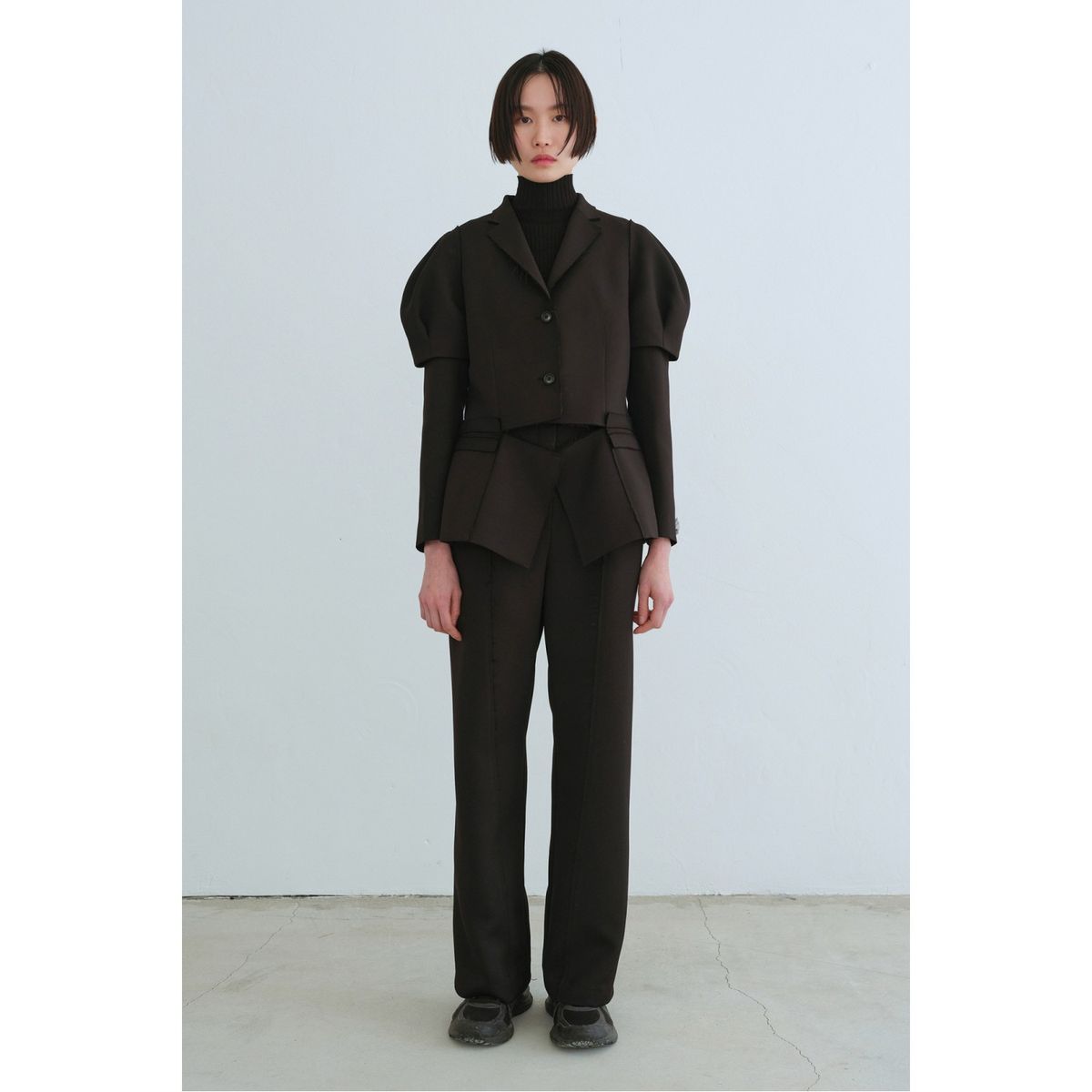 래코드(RECODE) Voluminous Long Sleeve Blazer Jacket RQJAA23500BKX