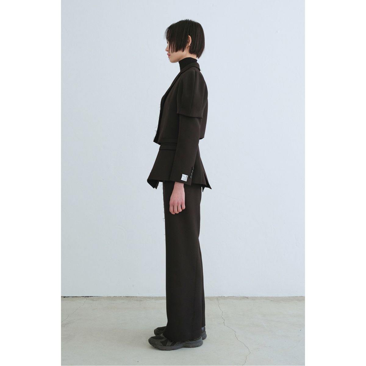 래코드(RECODE) Voluminous Long Sleeve Blazer Jacket RQJAA23500BKX