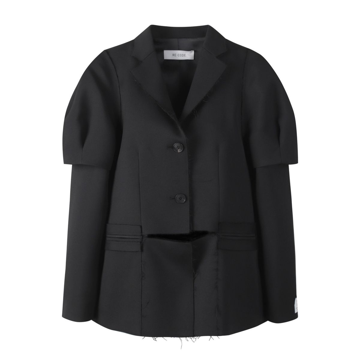 래코드(RECODE) Voluminous Long Sleeve Blazer Jacket RQJAA23500BKX