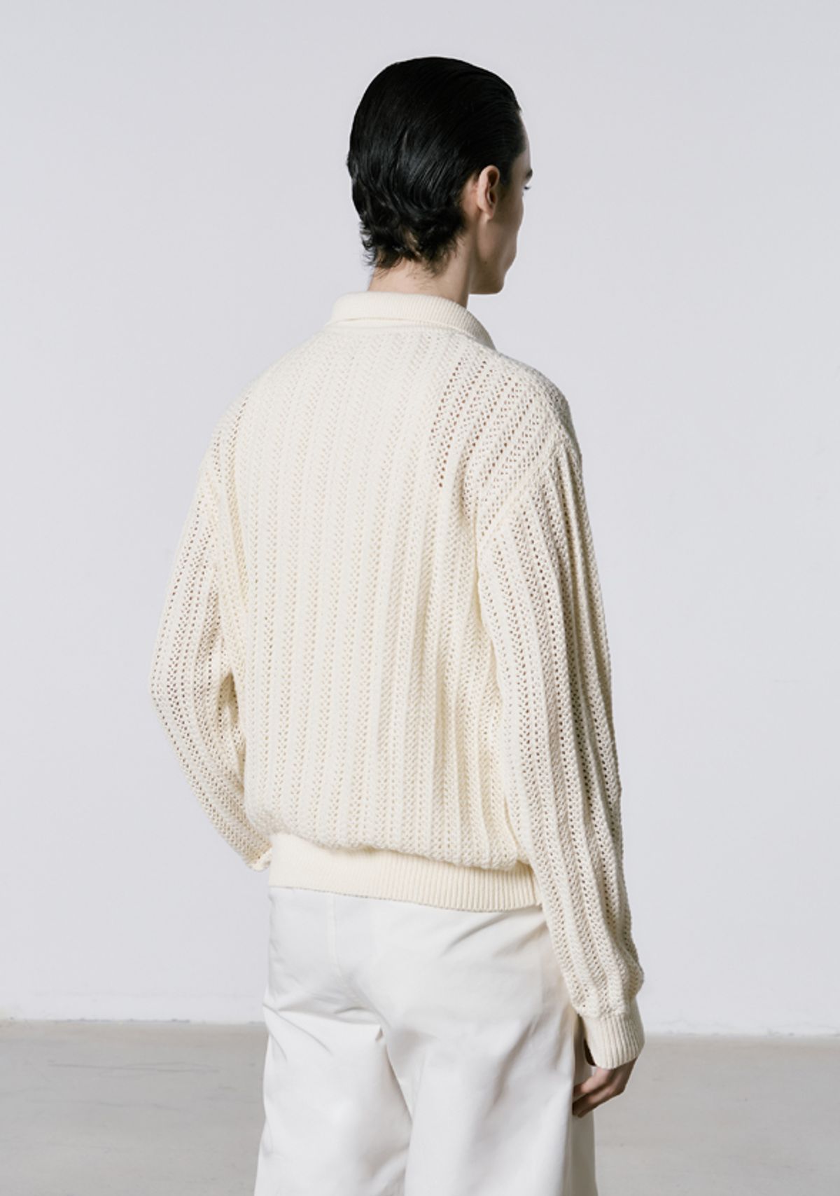 세비지(SAVAGE) Crochet Knit Pullover - Ivory