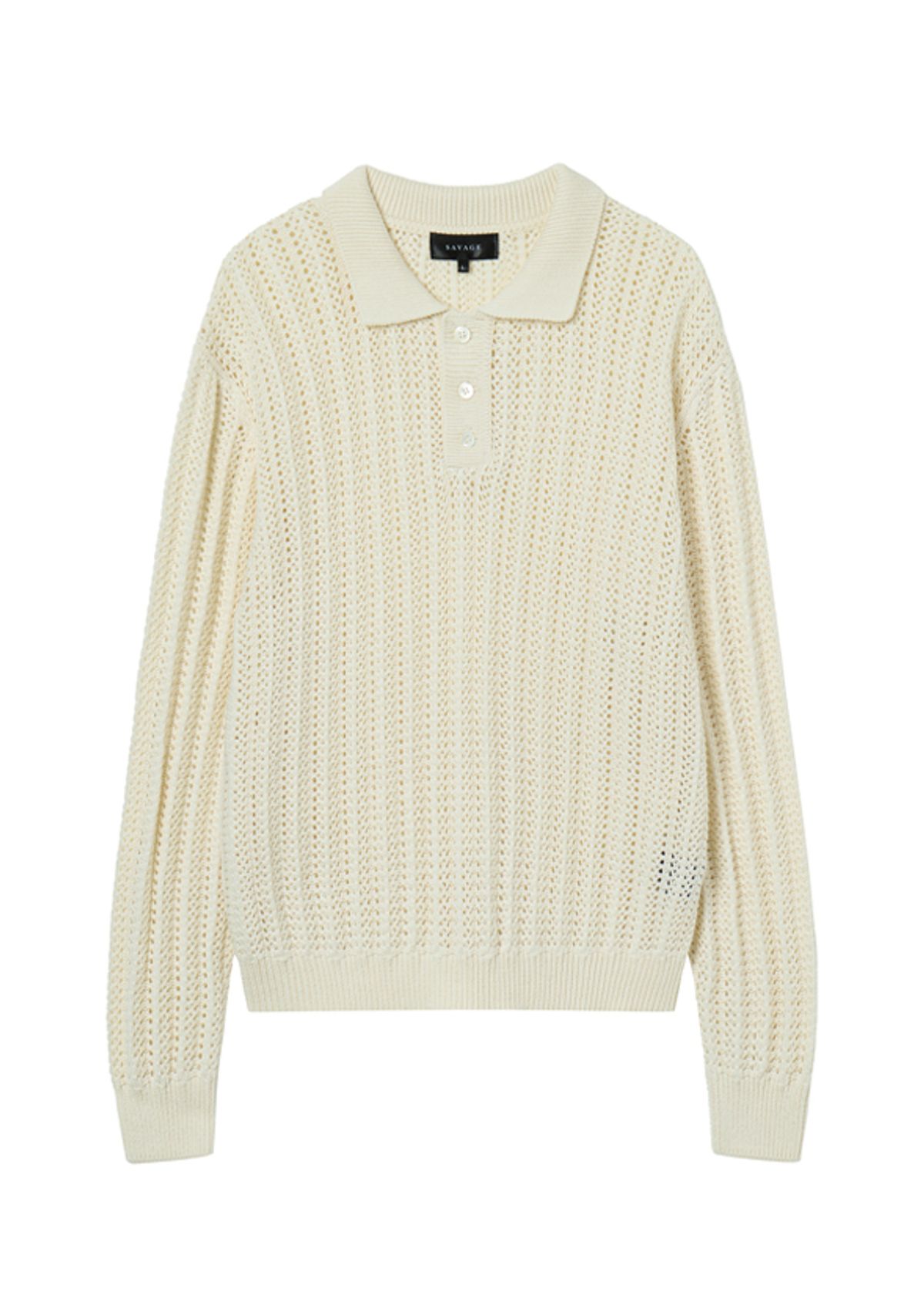 세비지(SAVAGE) Crochet Knit Pullover - Ivory