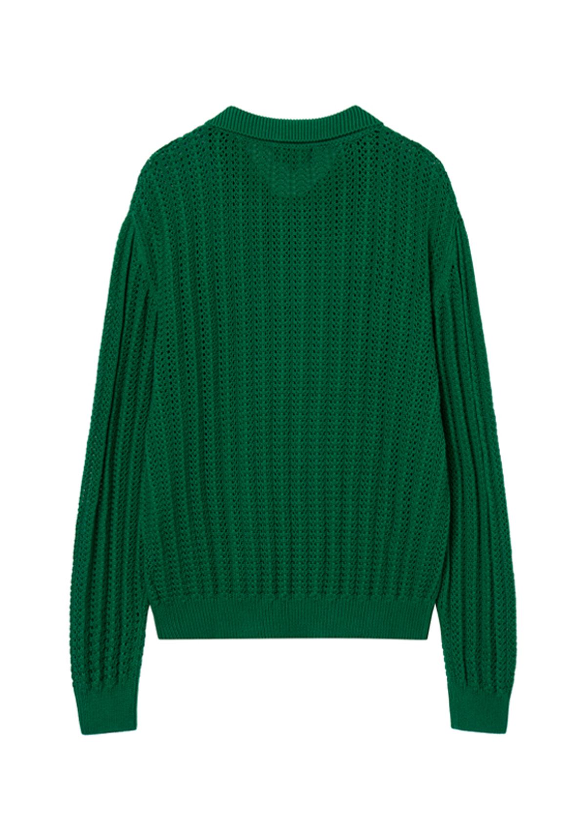 세비지(SAVAGE) Crochet Knit Pullover - Green