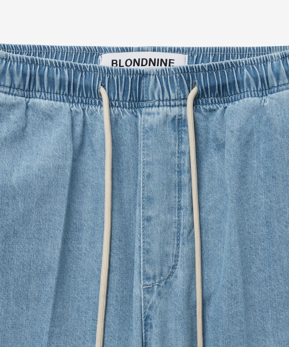블론드나인(BLOND9) 썸머 밴딩 와이드 데님 팬츠_블리치블루