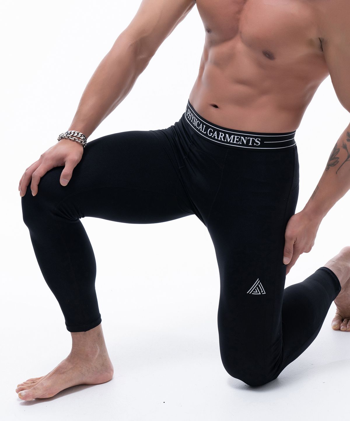 피지컬가먼츠(PHYSICAL GARMENTS) P2408 밴드 9부 레깅스 [블랙]