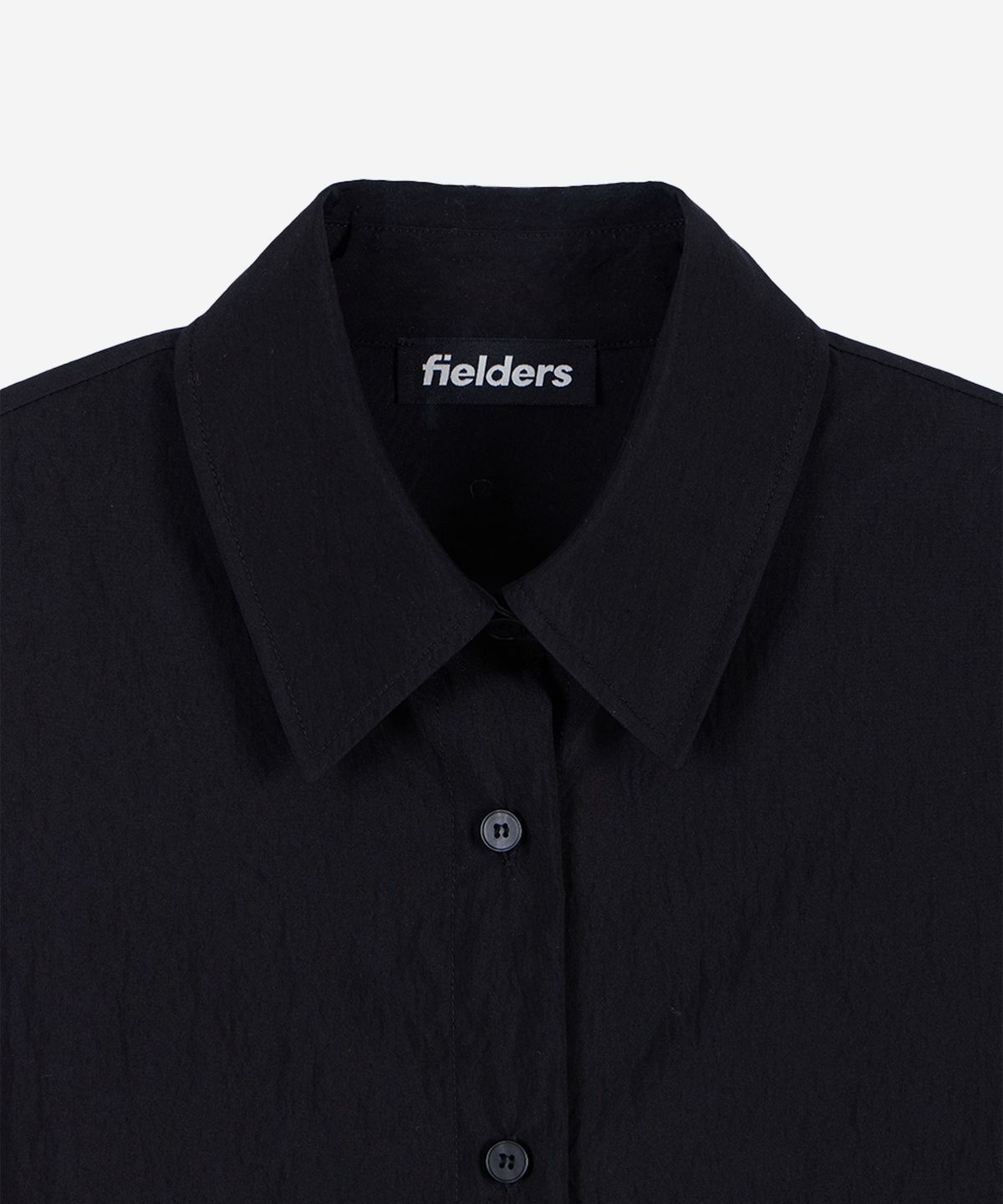필더스(FIELDERS) 여성 세미 오버핏 크롭드 하프셔츠 블랙