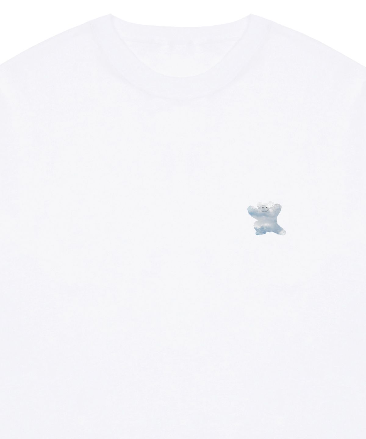 그레이버(GRAVER) [UNISEX]스몰 구름 베어스마일 반팔티_화이트