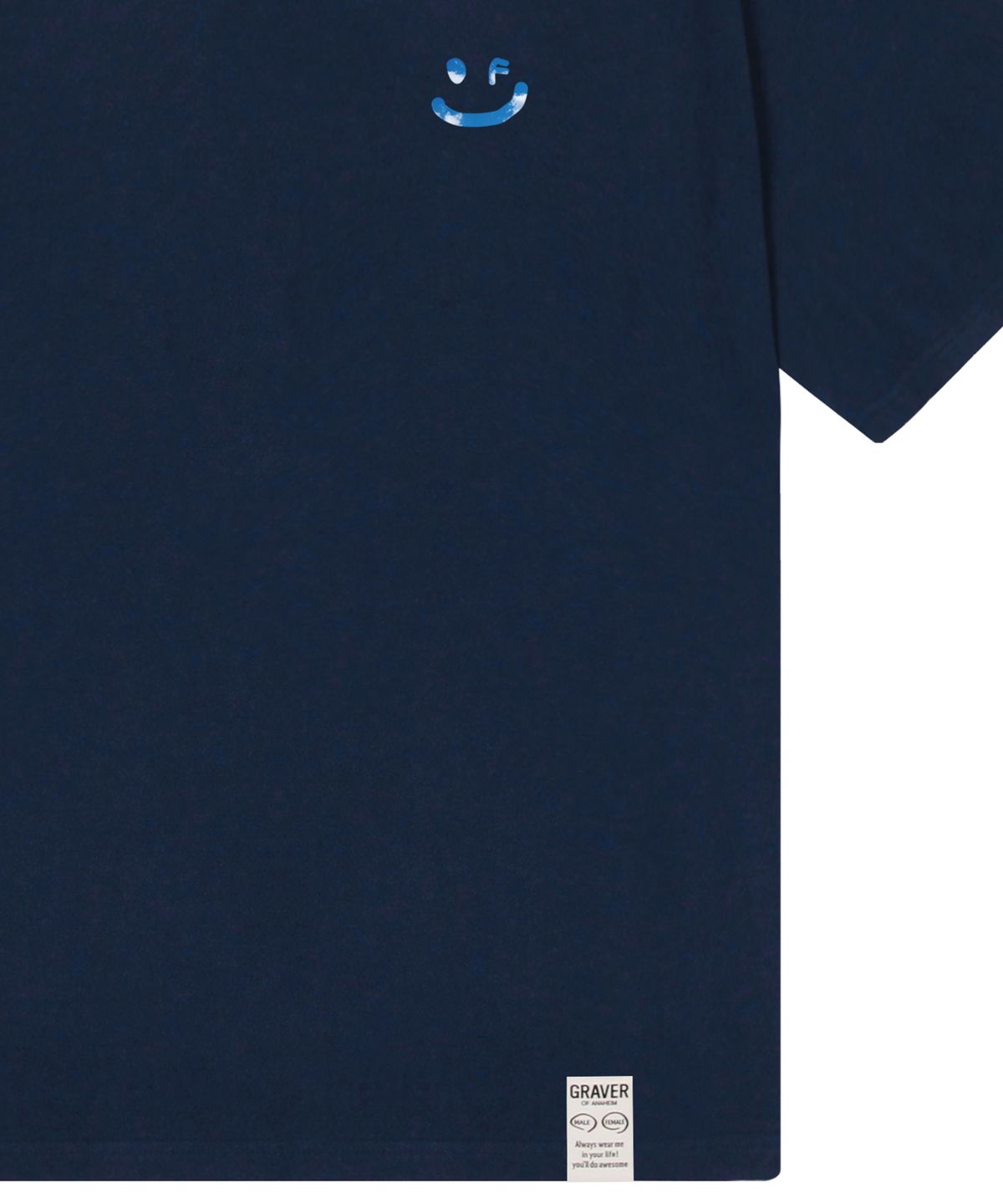 그레이버(GRAVER) [UNISEX]SKY 구름 드로잉스마일 반팔티_네이비
