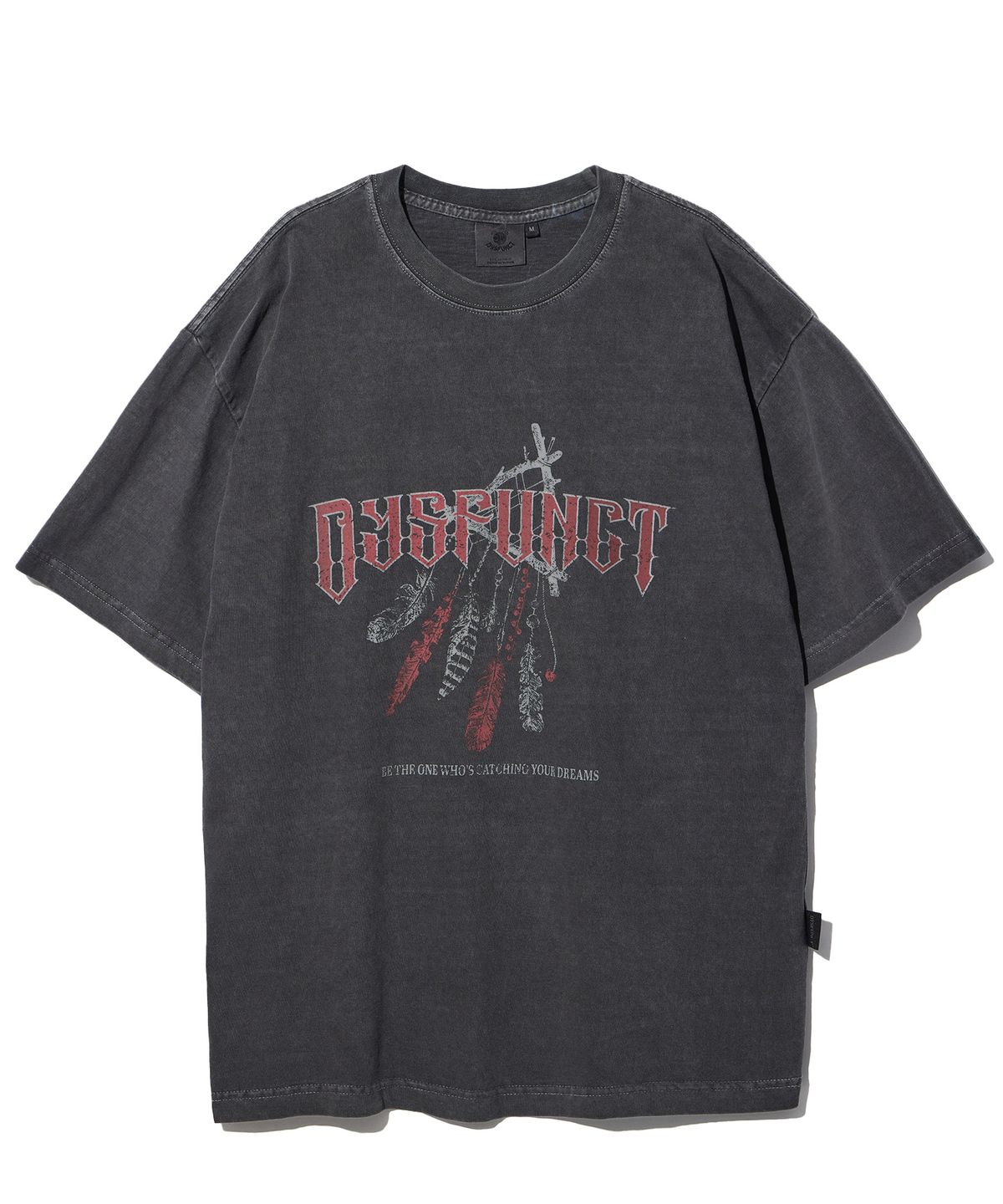디스펑트(DYSFUNCT) DREAM CATCHER PIGMENT T-SHIRT (CHARCOAL RED)