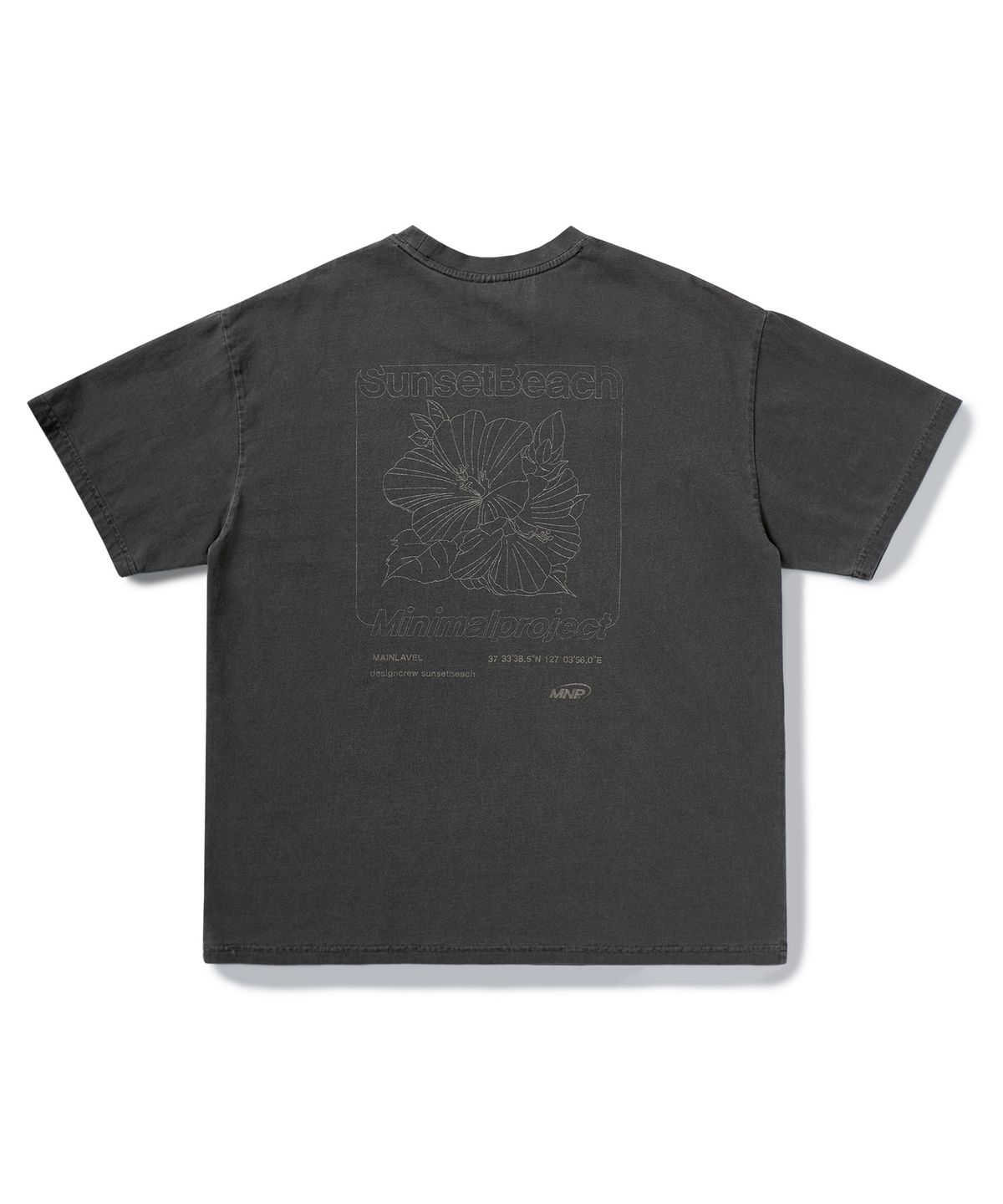 미니멀프로젝트(MINIMALPROJECT) 썬셋비치 오버핏 반팔티셔츠 MST161 [DARK GRAY]