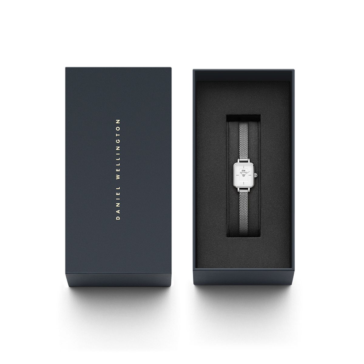 다니엘 웰링턴(DANIEL WELLINGTON) QUADRO MINI STERLING 실버 밀레니즈 메시 여성시계