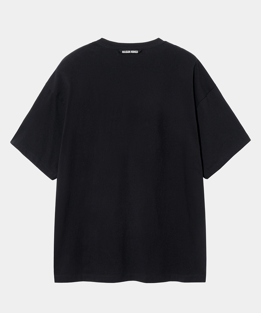 【MAISON MINED】24SS★ SCRIPT TYPE HALF T MUSINSA公式 | MAISON MINED SCRIPT TYPE HALF T BLACK