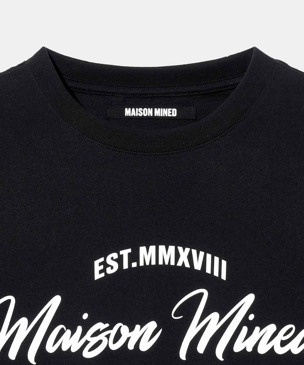 【MAISON MINED】24SS★ SCRIPT TYPE HALF T MUSINSA公式 | MAISON MINED SCRIPT TYPE HALF T BLACK