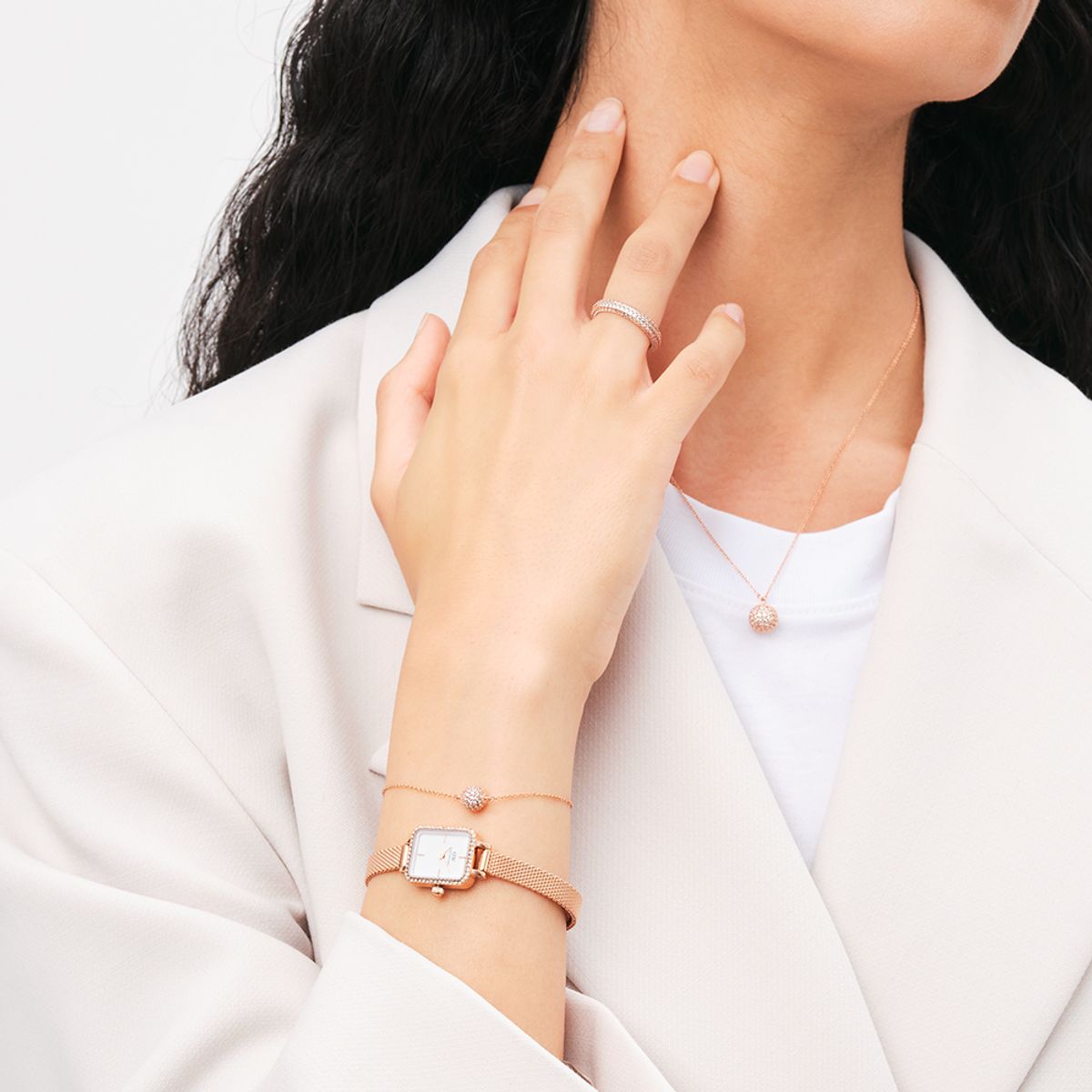 다니엘 웰링턴(DANIEL WELLINGTON) QUADRO MINI LUMINE BEZEL 2컬러 크리스탈 베젤 패션시계