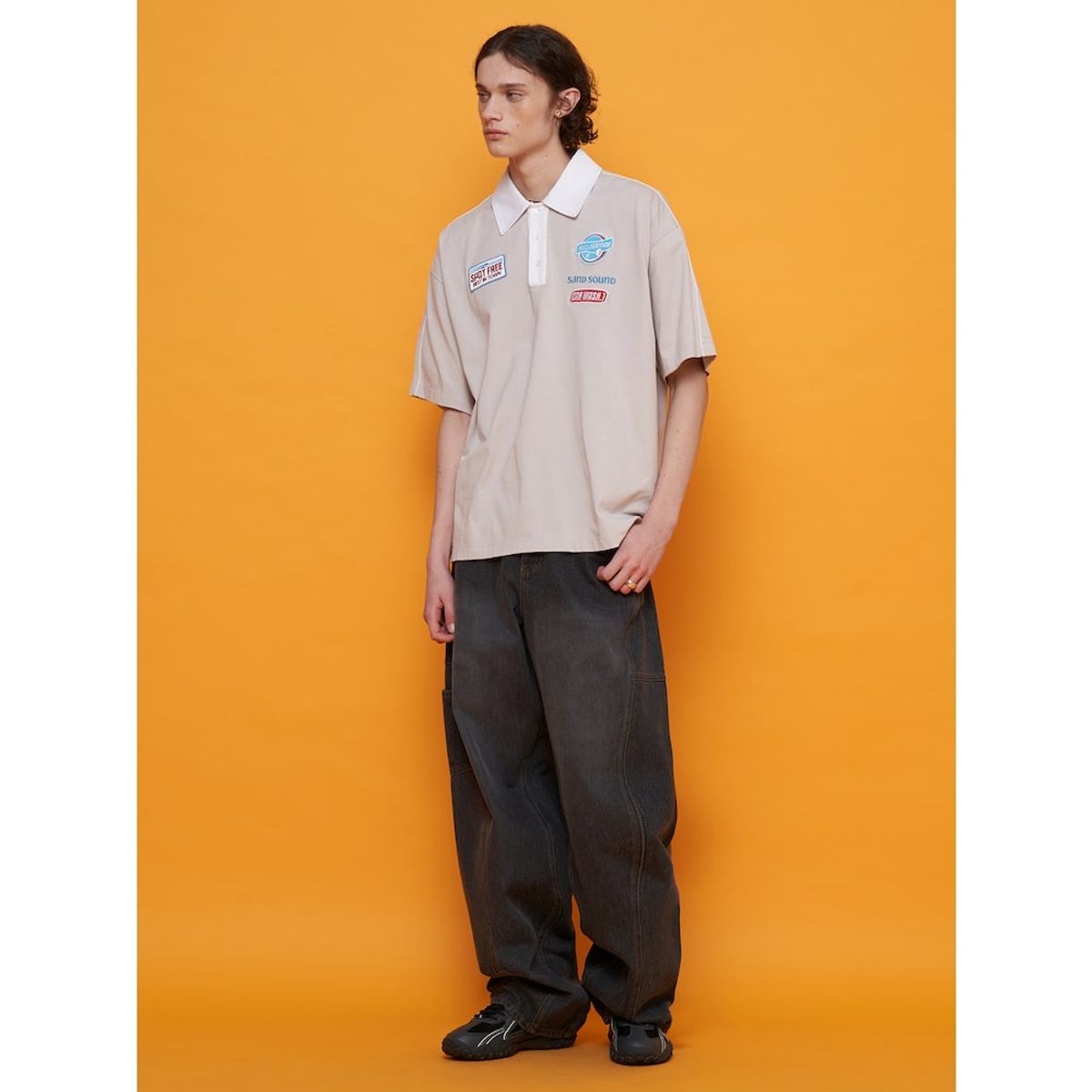 샌드 사운드(SAND SOUND) Car Wash TCollar TShirt  Light Grey