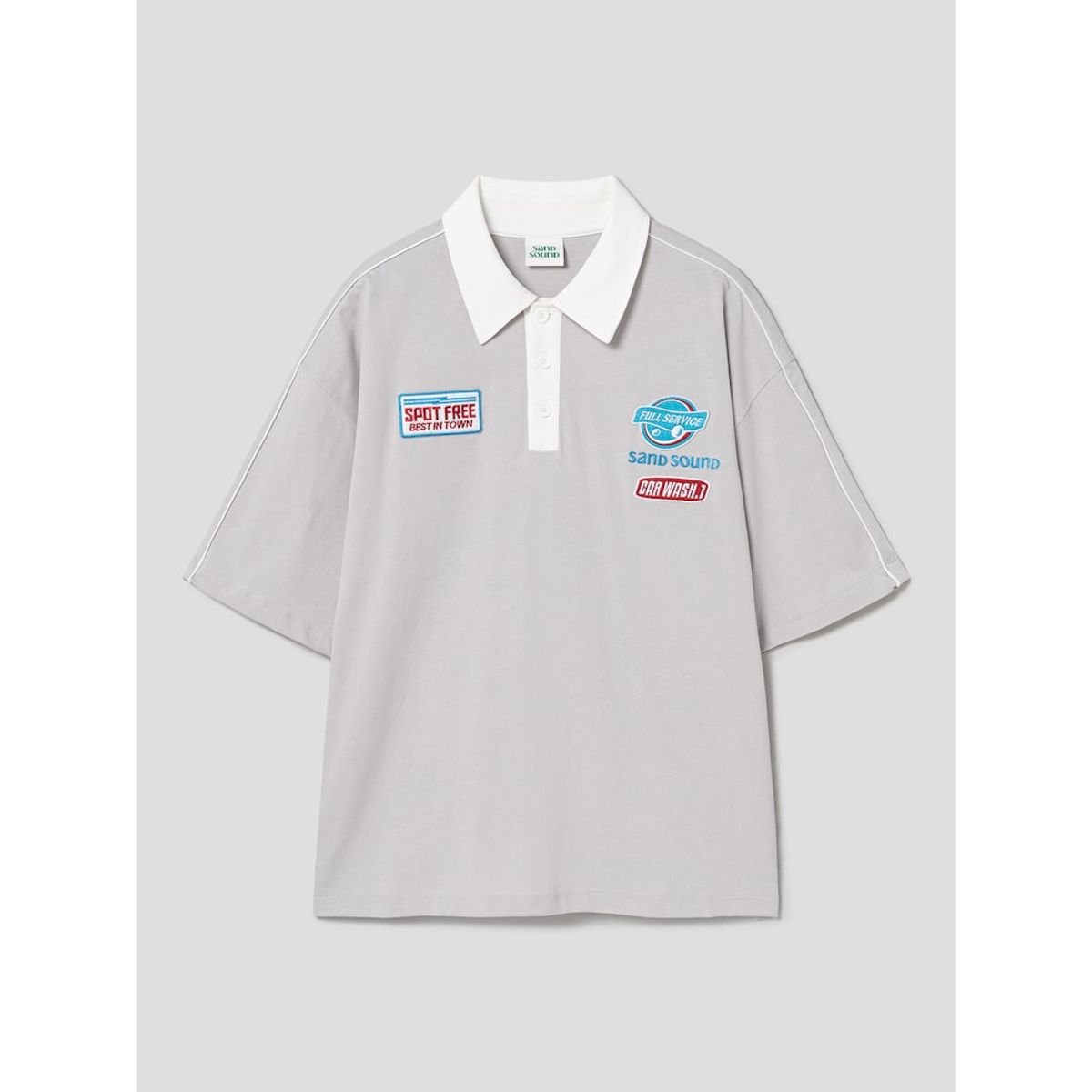 샌드 사운드(SAND SOUND) Car Wash TCollar TShirt  Light Grey