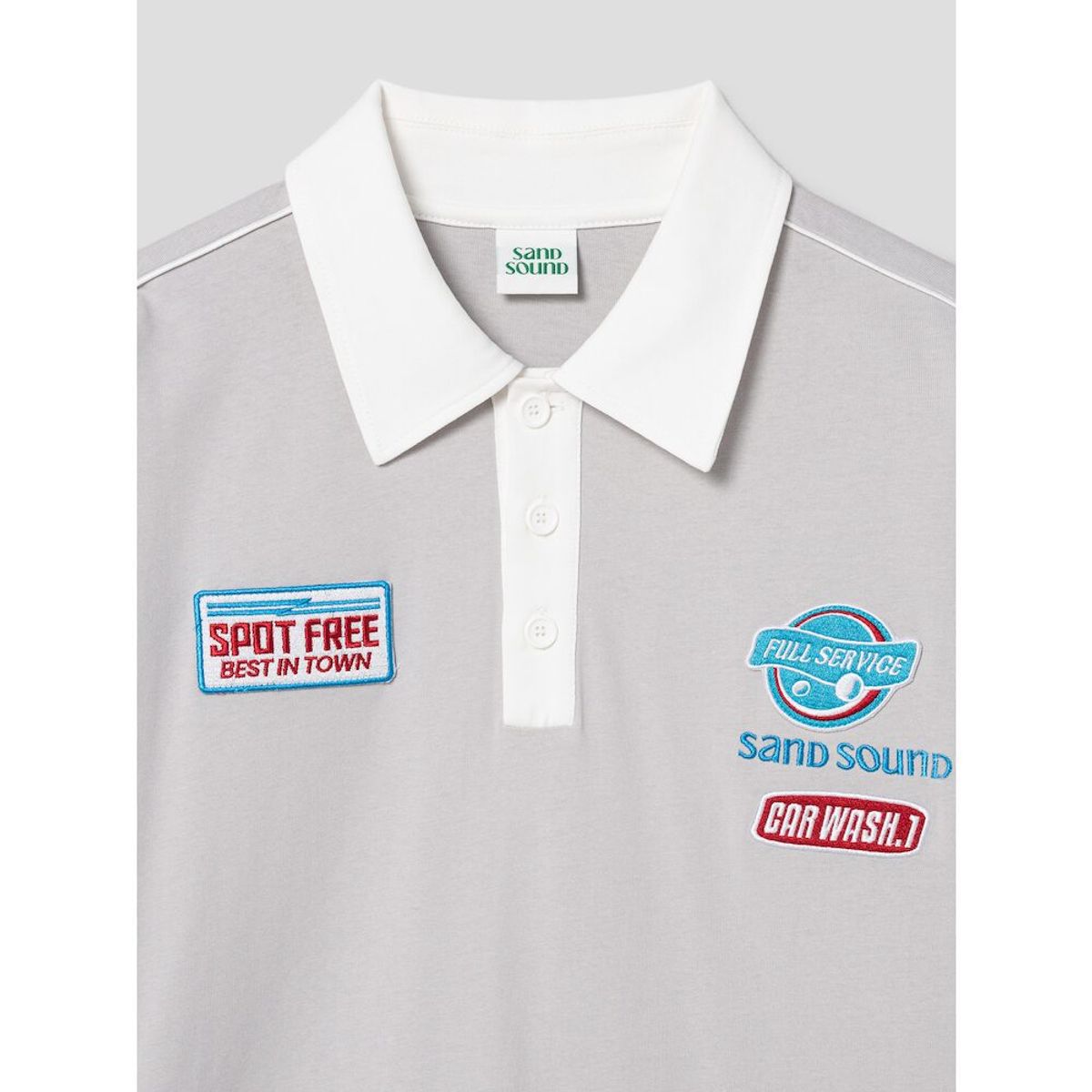 샌드 사운드(SAND SOUND) Car Wash TCollar TShirt  Light Grey