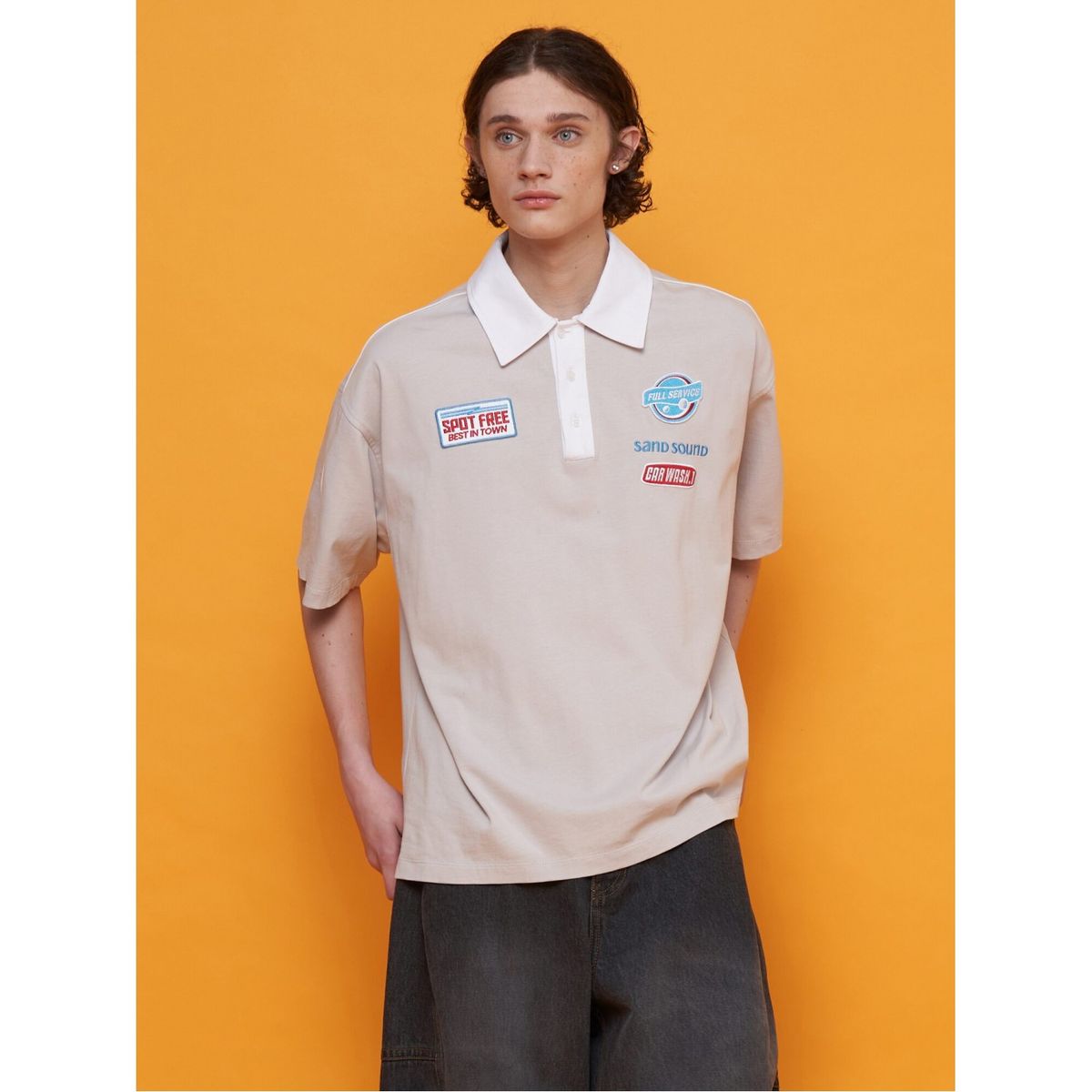 샌드 사운드(SAND SOUND) Car Wash TCollar TShirt  Light Grey