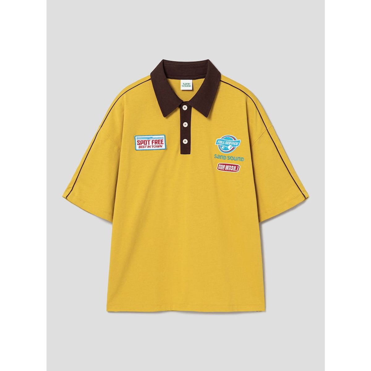 샌드 사운드(SAND SOUND) Car Wash TCollar TShirt  Mustard