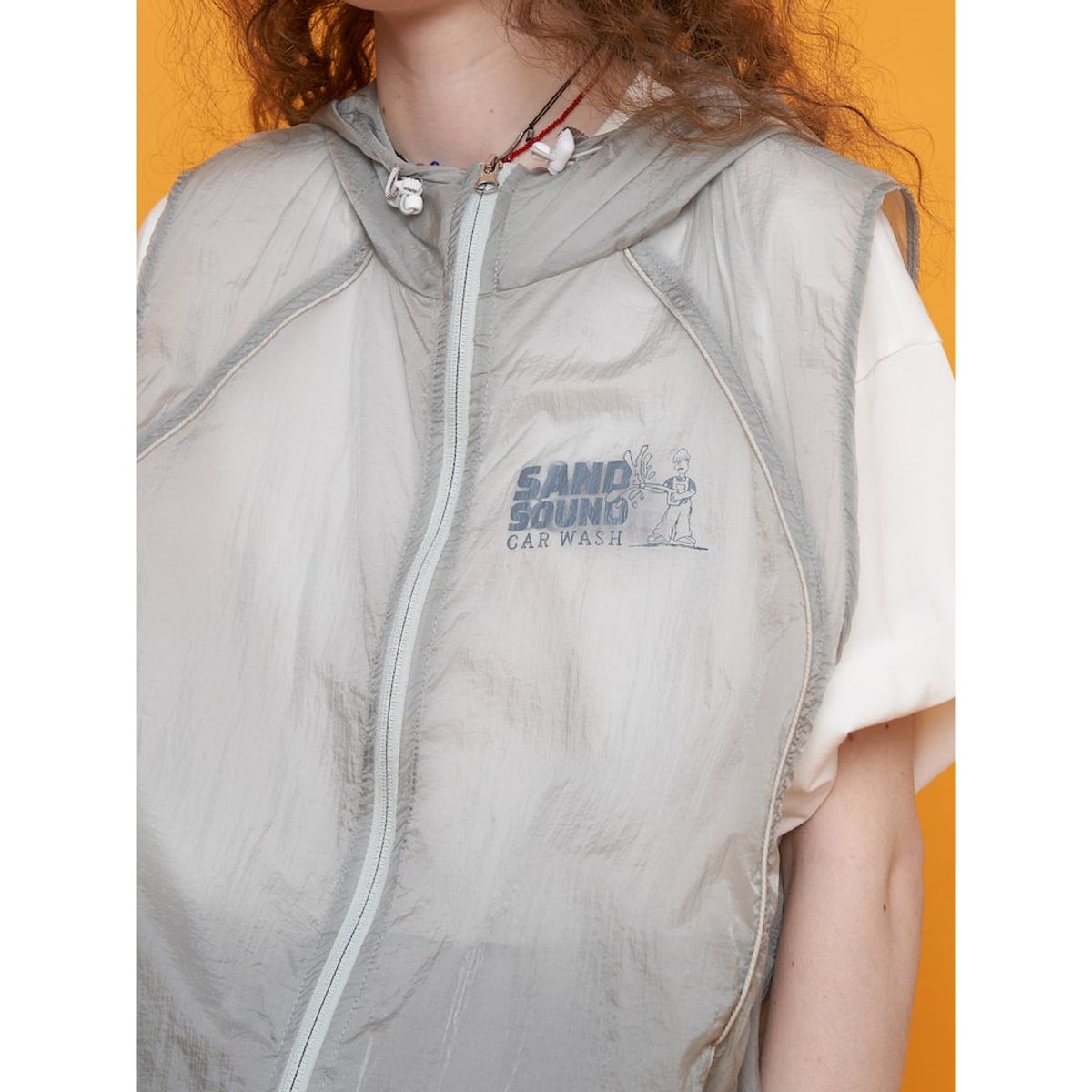 샌드 사운드(SAND SOUND) Hoodie Vest  Light Grey