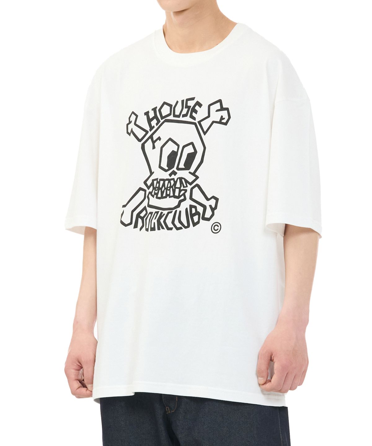 하우스 락 클럽(HOUSE ROCK CLUB) GARAGE SKULL TEE - VINTAGE WHITE