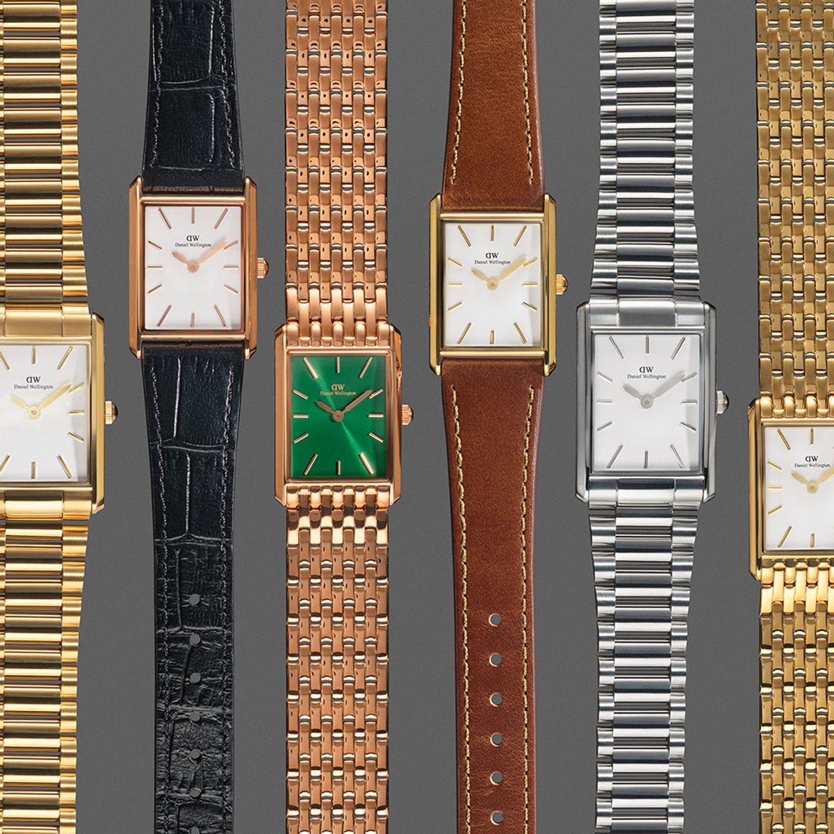 다니엘 웰링턴(DANIEL WELLINGTON) BOUND 9-LINK EMERALD 선레이 다이얼 패션 손목시계