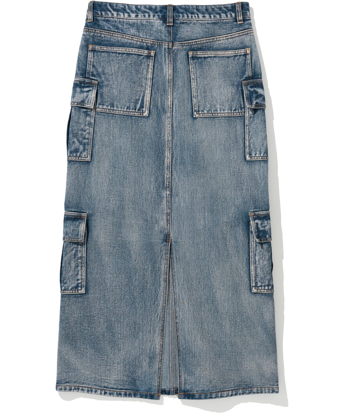 낫포너드(NOT4NERD) W Denim Cargo Long Skirt - Deep Blue